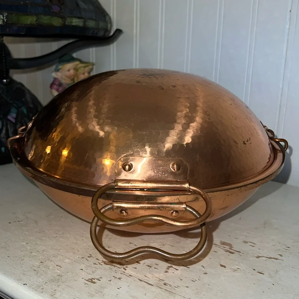 Vintage hammered copper Cataplana